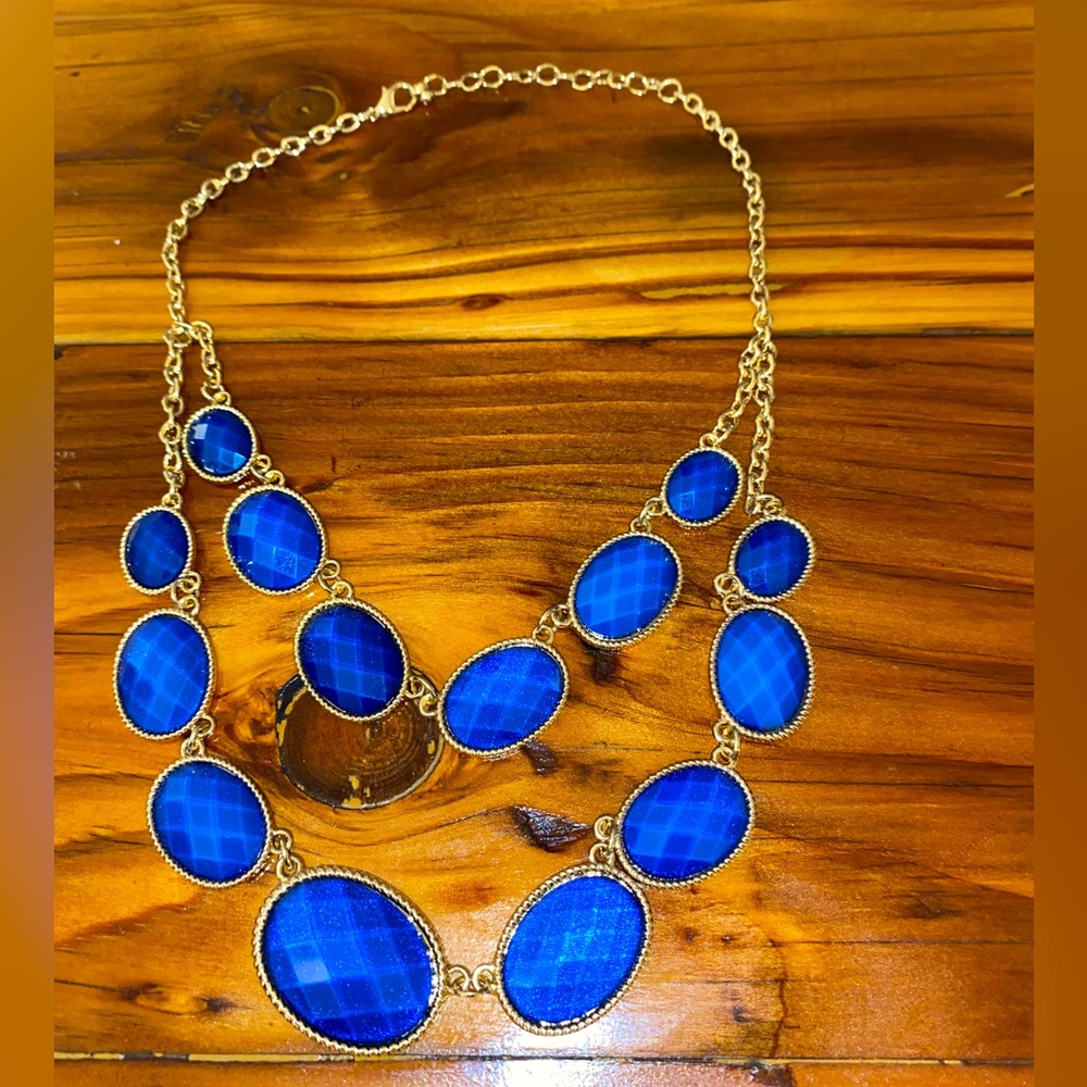 Blue Double Chain Necklace